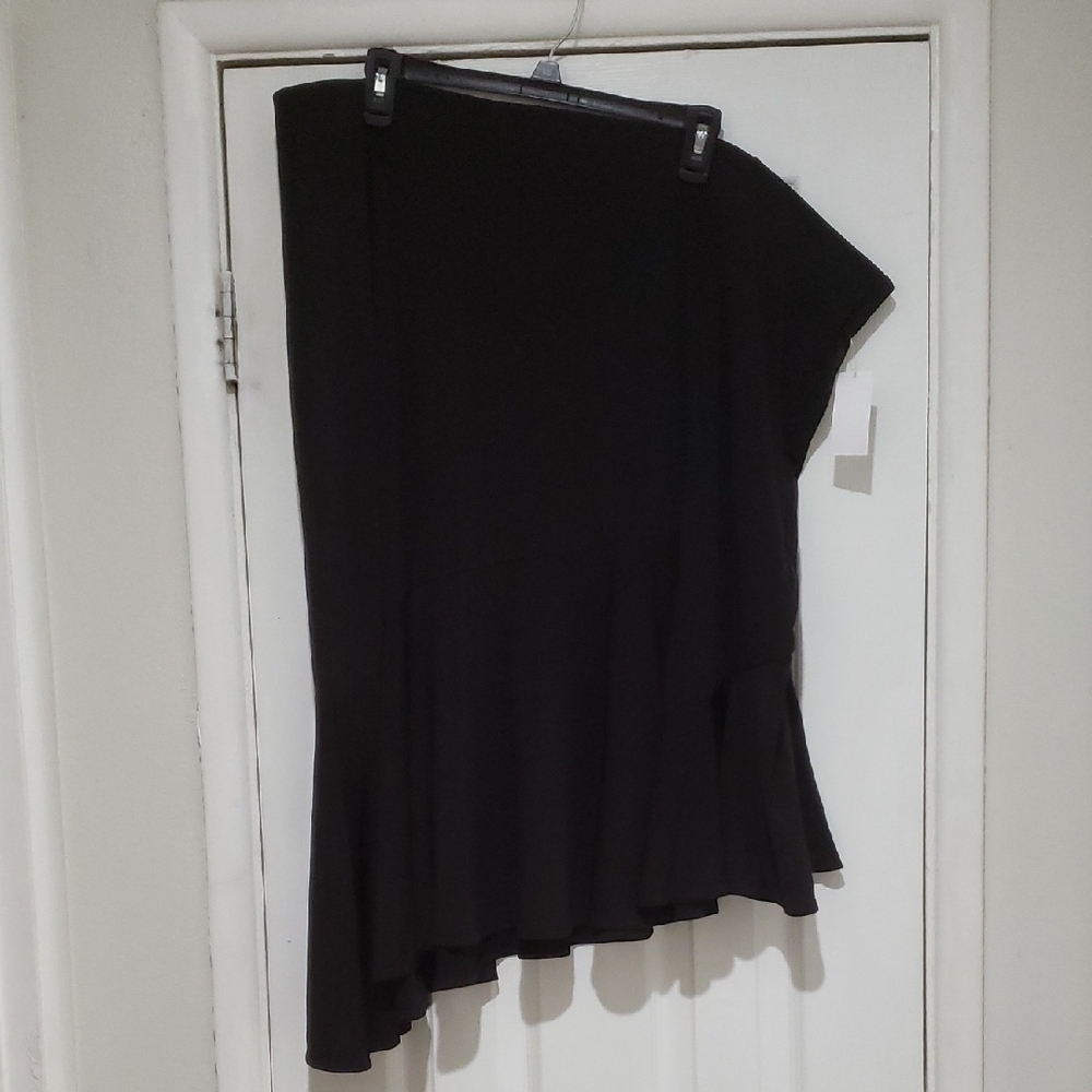 Simply Emma Black Asymmetrical Midi Skirt
